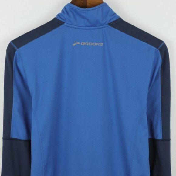 Brooks Men's Small Blue 1/4 Zip Athletic Performance Pullover Jacket - Picture 4 of 8